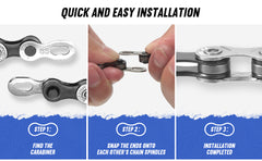 KWCHIAN Bike Chain Kit 10 SPEED- Road & Mountain Bicycle Chain for Shimano /SRAM /Campagnolo -Silver Black(Individually Packaged Quick Link).