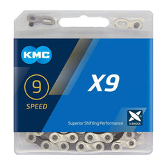 KMC X8/X9/X10/X11 Road/Mountain Bike Bicycle Chain,118Links,for Shimano SRAM Campagnolo-Silver Black.