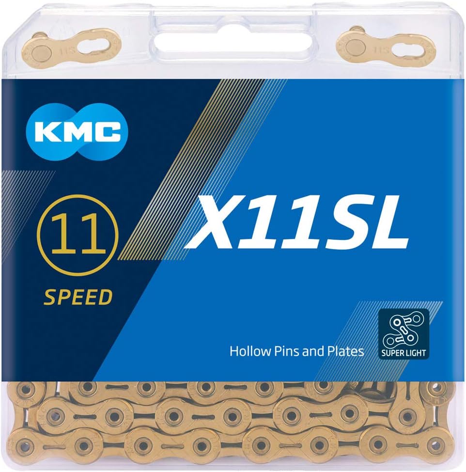 KMC X11SL Road/Mountain Bike Bicycle Chain,118Links,for Shimano SRAM Campagnolo-Silver /Gold.