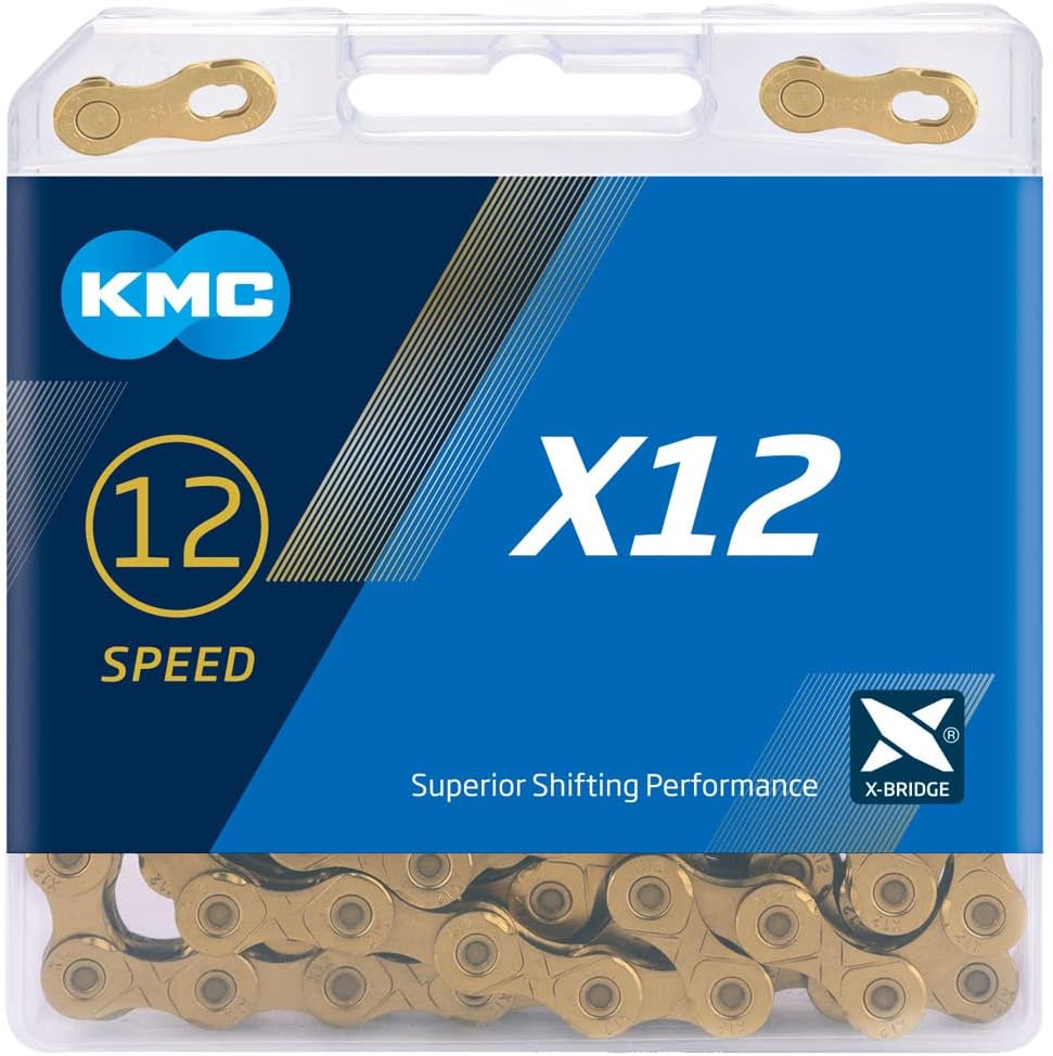 KMC X12 Road/Mountain Bike Bicycle Chain,128Links,for Shimano SRAM Campagnolo-Gold.