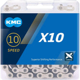 KMC X10 Road/Mountain Bike Bicycle Chain,116Links,for Shimano SRAM Campagnolo-Silver.