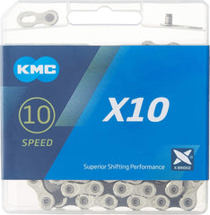 KMC X8/X9/X10/X11 Road/Mountain Bike Bicycle Chain,118Links,for Shimano SRAM Campagnolo-Silver Black.