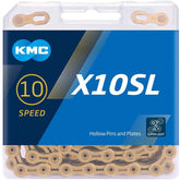KMC X10SL Road/Mountain Bike Bicycle Chain,116Links, for Shimano SRAM Campagnolo-Silver/ Gold.