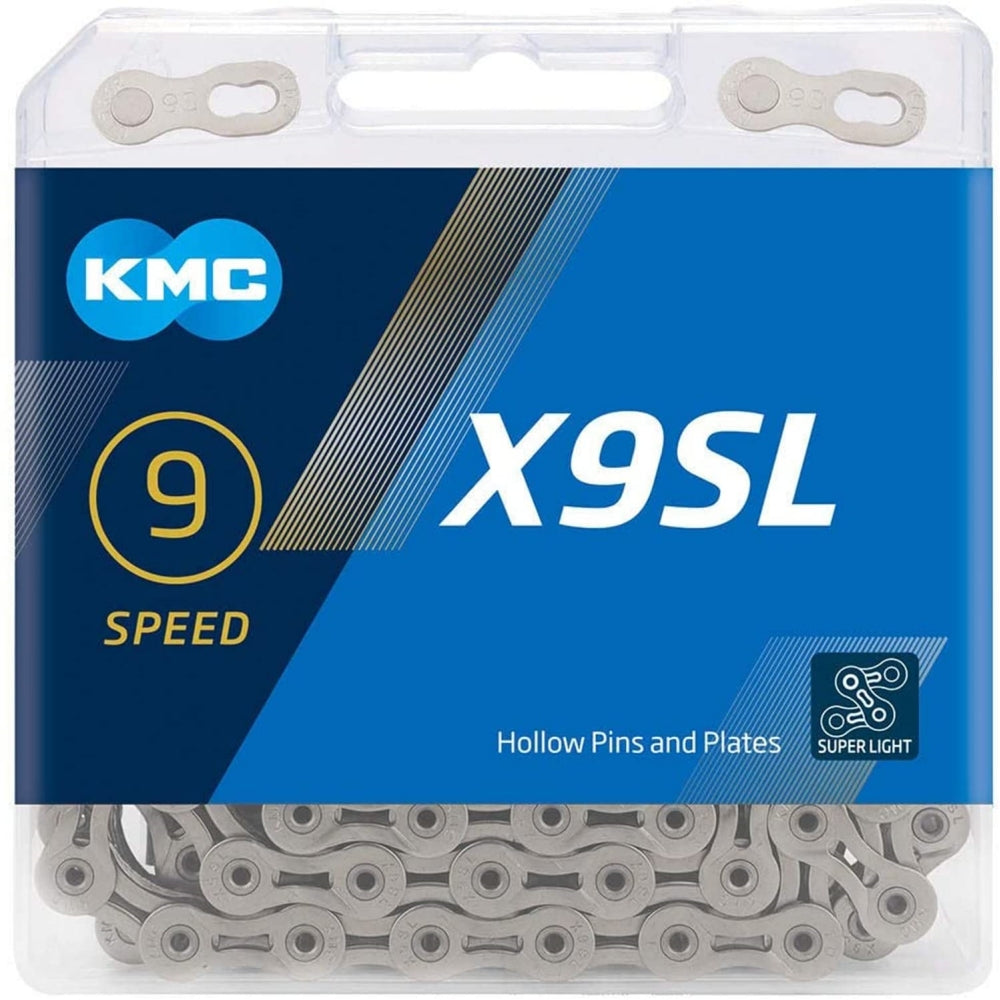 KMC X9SL Road/Mountain Bike Bicycle Chain,116Links,for Shimano SRAM Campagnolo-Silver / Gold.