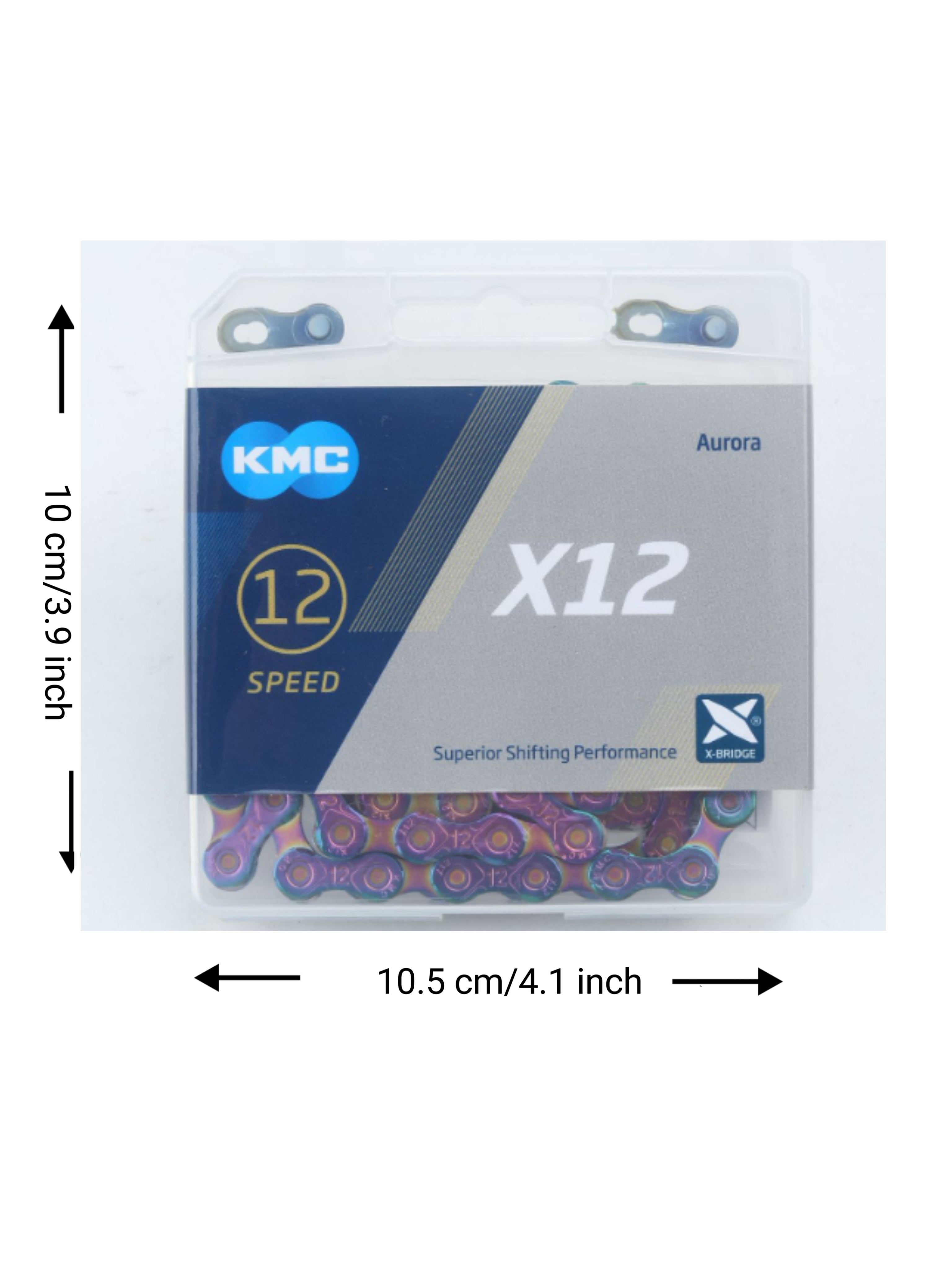 KMC X12 Chain 12-Speed Aurora Mountain Bike/Road/Gravel 12 Speed Chain: Compatible with Shimano Sram Campagnolo. Missing Link Included,126Links-Gold and Aurora.