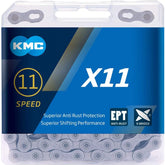 KMC X11 Road/Mountain Bike Bicycle EPT Chain,118Links,for Shimano SRAM Campagnolo-Dark Silver.