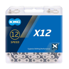 KMC X12 Road/Mountain Bike Bicycle Chain,128Links,for Shimano SRAM Campagnolo-Silver.