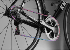 KMC X10 Chain 10-Speed Aurora Mountain Bike/Road/Gravel 10 Speed Chain: Compatible with Shimano Sram Campagnolo. Missing Link Included,116Links-Gold and Aurora.