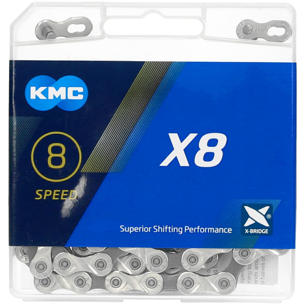 KMC X8/X9/X10/X11 Road/Mountain Bike Bicycle Chain,118Links，for Shimano SRAM Campagnolo-Silver Black.