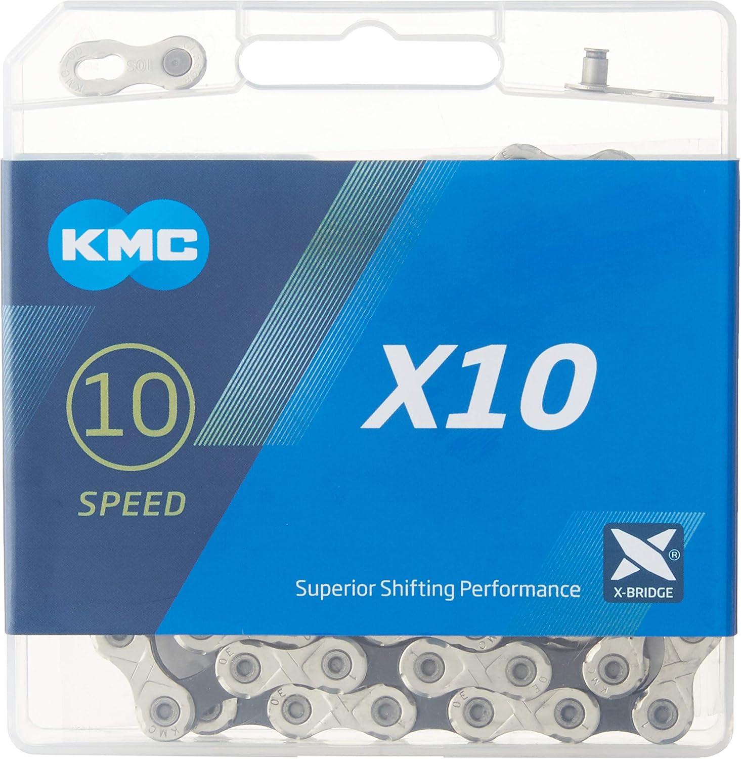 KMC X8/X9/X10/X11 Road/Mountain Bike Bicycle Chain,118Links，for Shimano SRAM Campagnolo-Silver Black.